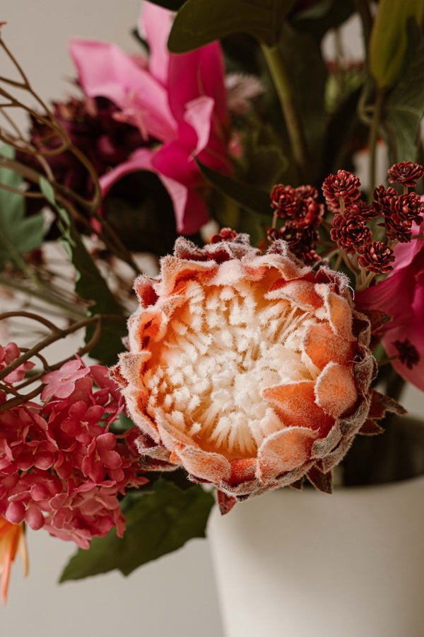 Indore Silva - Protea - Pink - artificial branch - silk