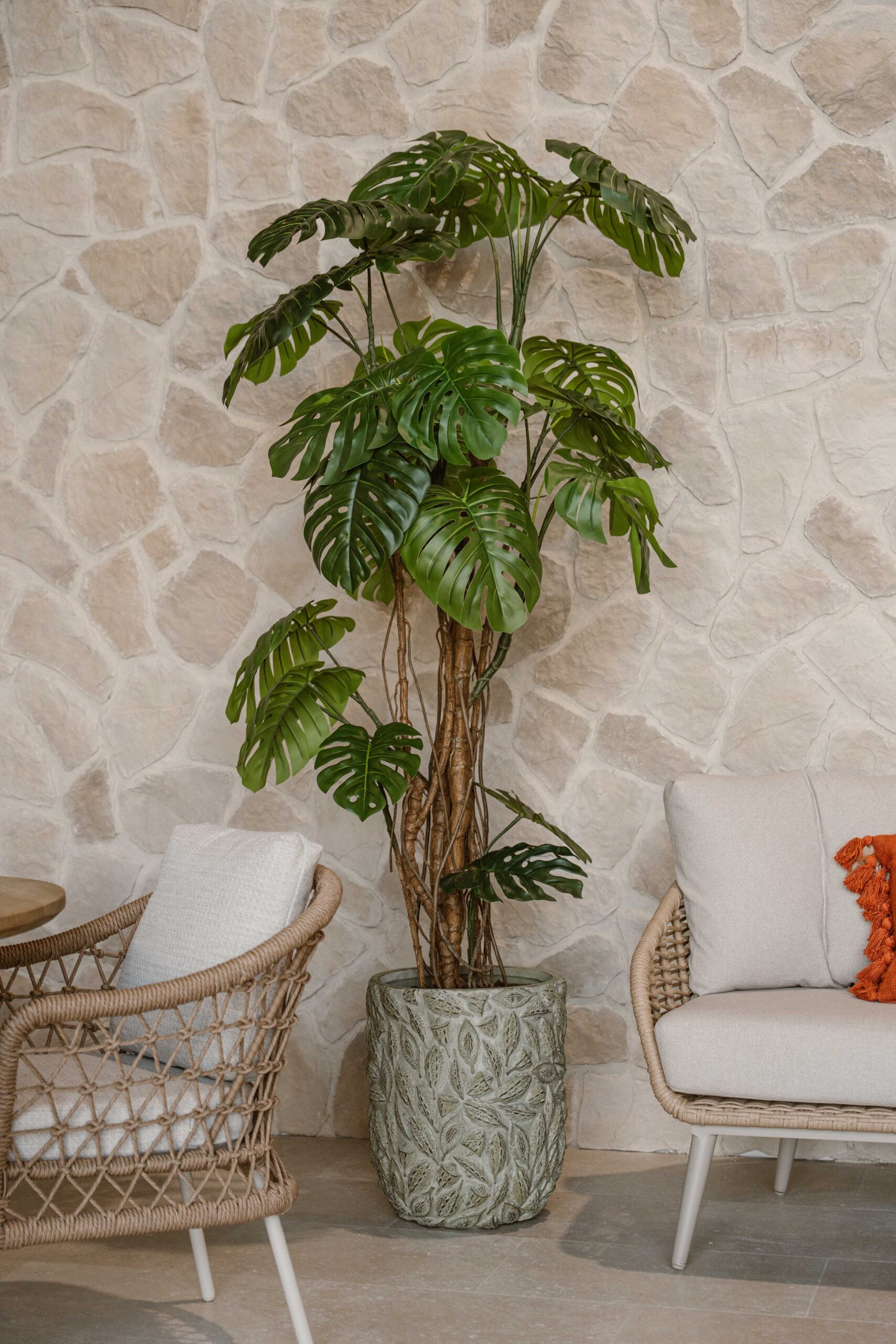 Artificial Plant Monstera 240 cm – Extra Large Hole Plant – Tropical Indoor Plant for High Ceilings – Indore Silva