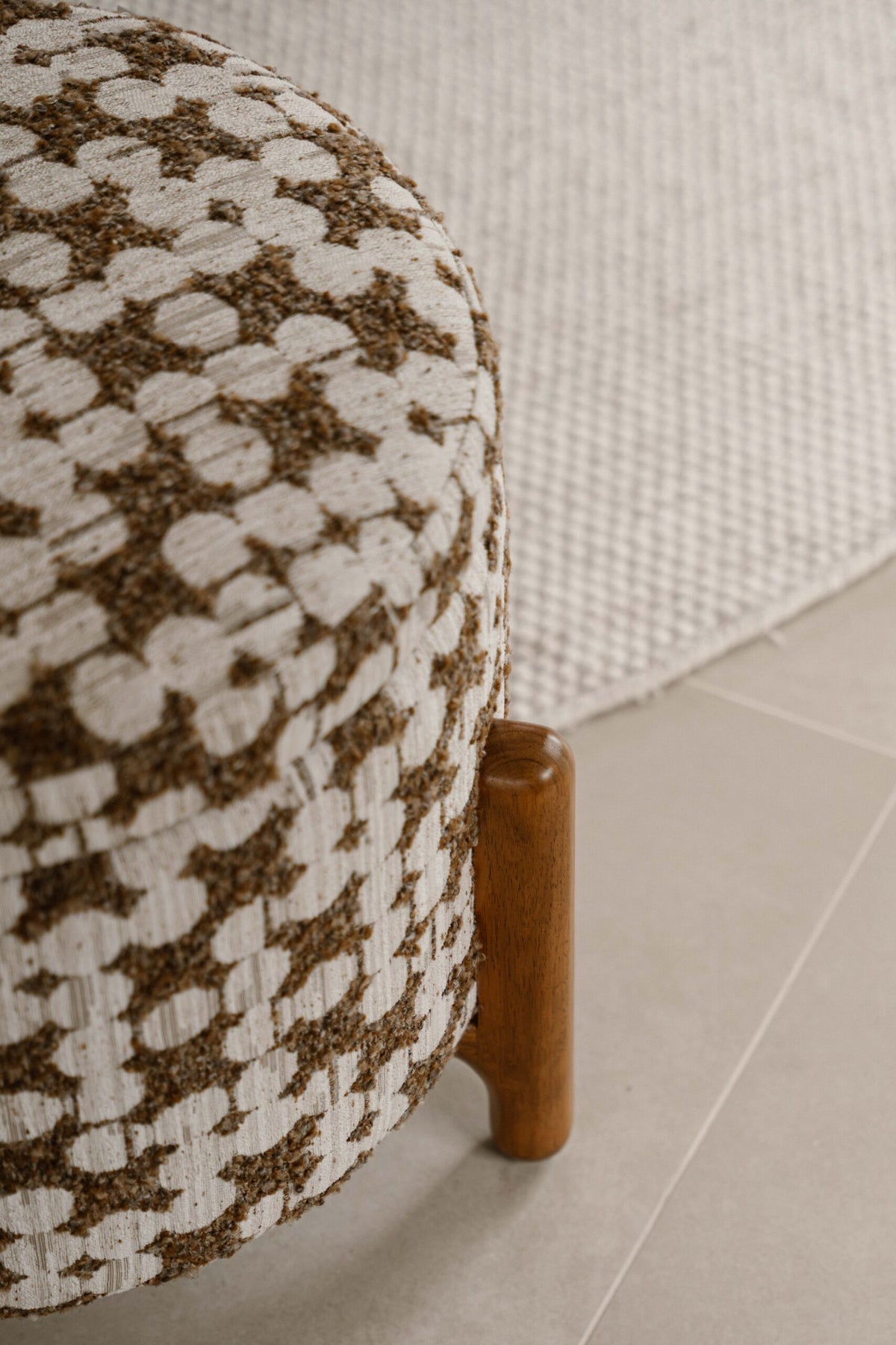 Indore Home - Tess - Pouf - Ottoman - Brown - Beige