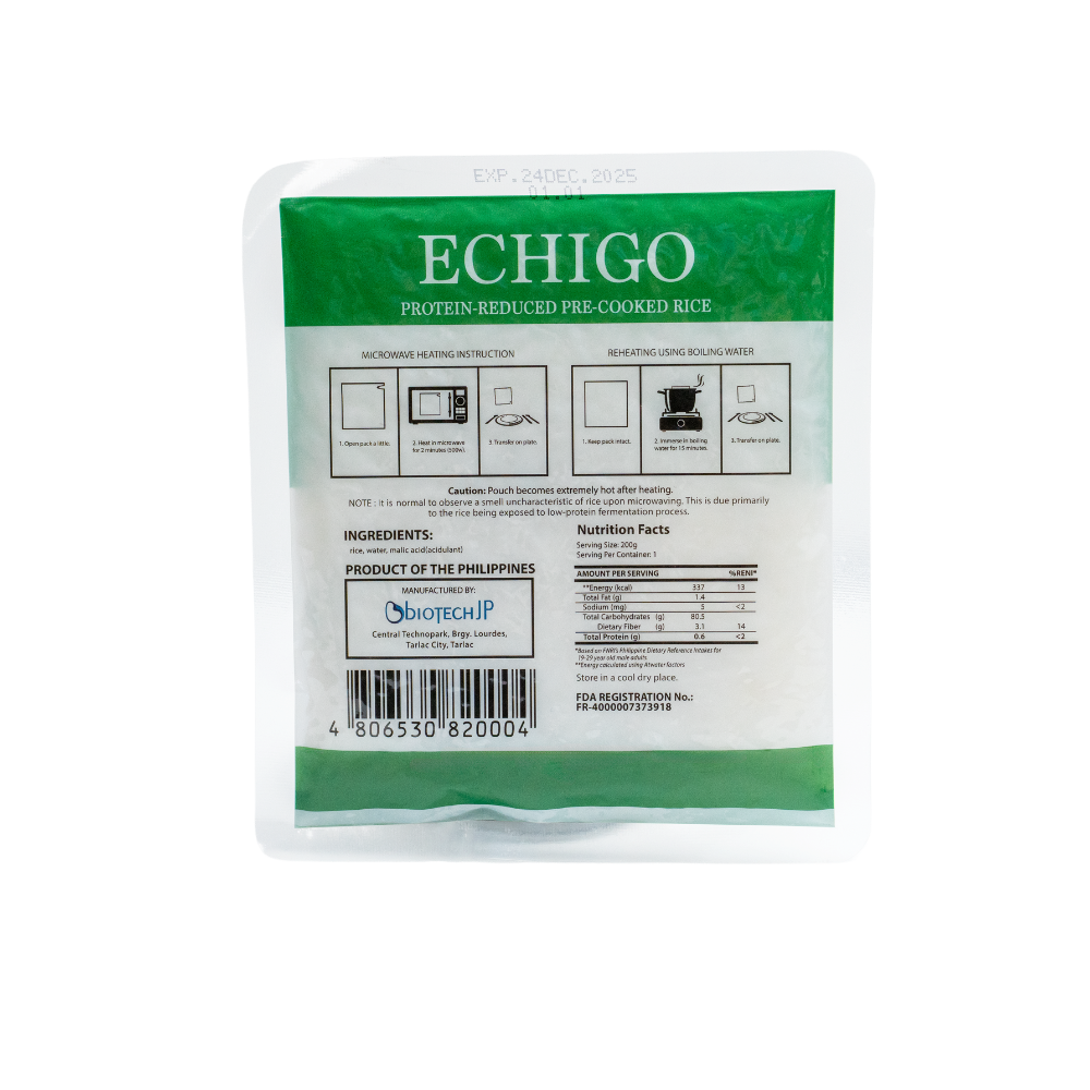 Busta Echigo – riso precotto a basso contenuto proteico