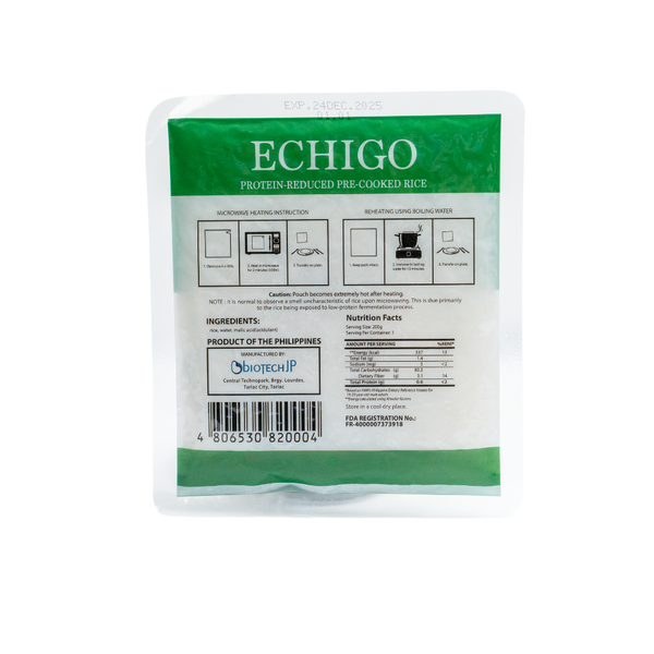 Busta Echigo – riso precotto a basso contenuto proteico