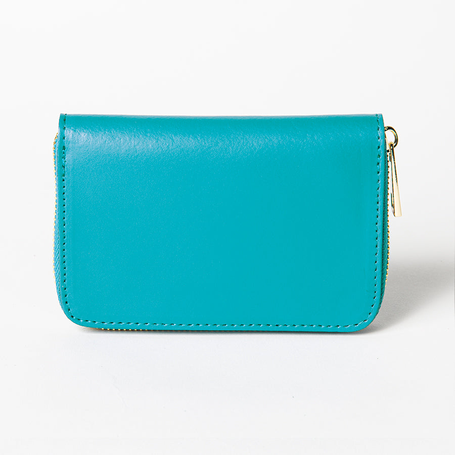 ELEGANT MINI - elegant turquoise leather wallet