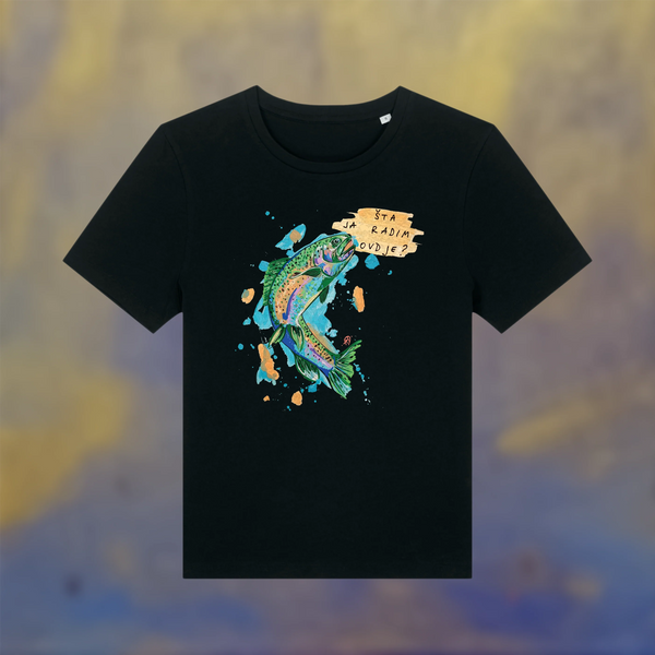 T-shirt - Salmon 'What am I doing here?'