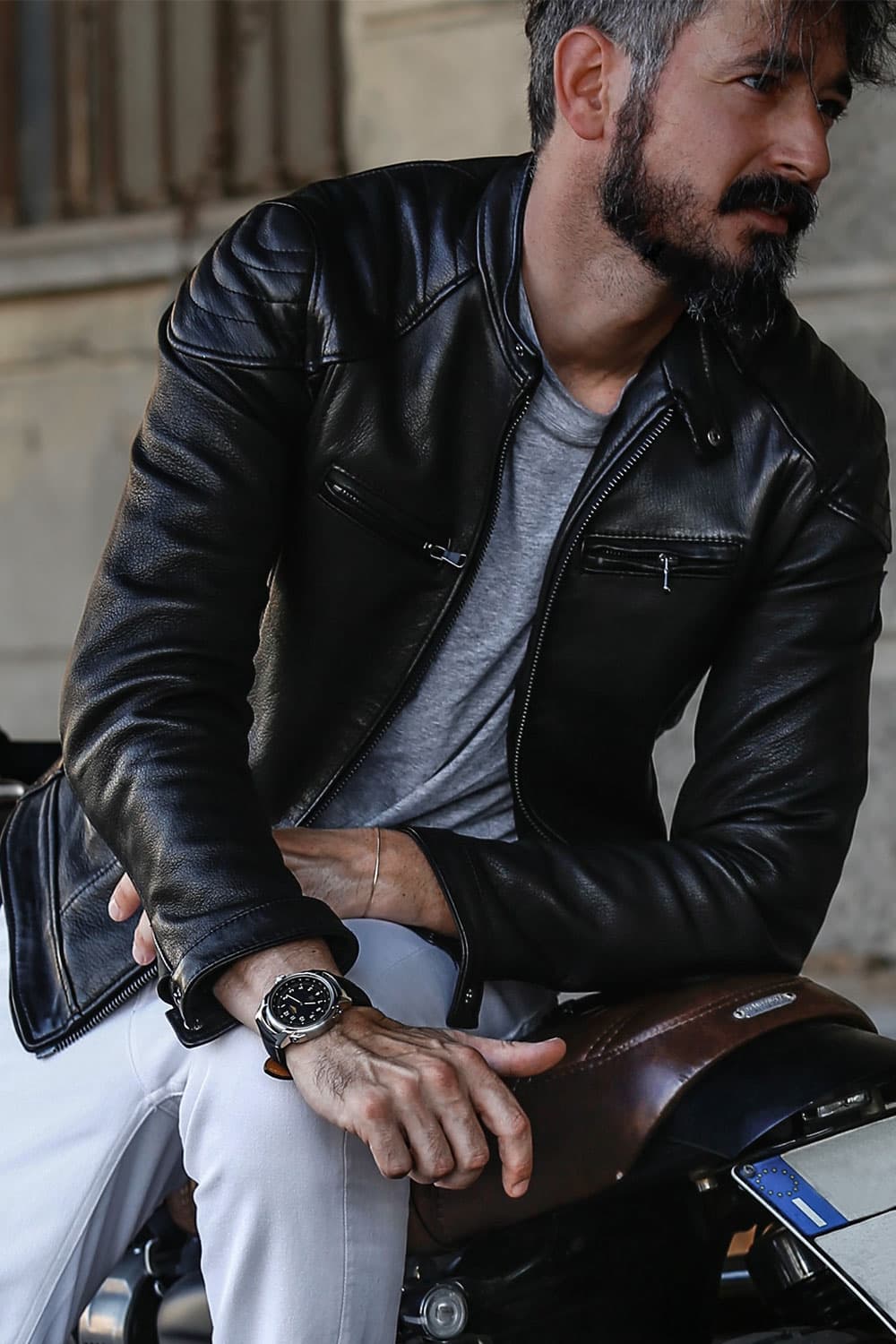 Elton Gold Bike giacca uomo 100% vera pelle Made in Italy - Barone Firenze