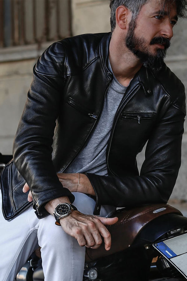 Elton Gold Bike giacca uomo 100% vera pelle Made in Italy - Barone Firenze