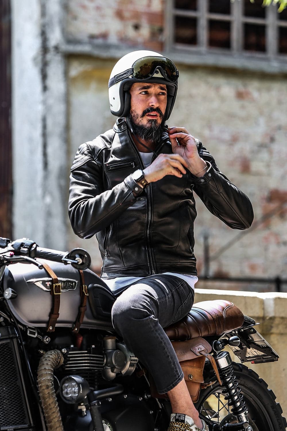 Elton Gold Bike giacca uomo 100% vera pelle Made in Italy - Barone Firenze