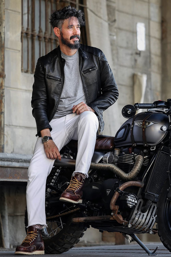 Elton Gold Bike giacca uomo 100% vera pelle Made in Italy - Barone Firenze