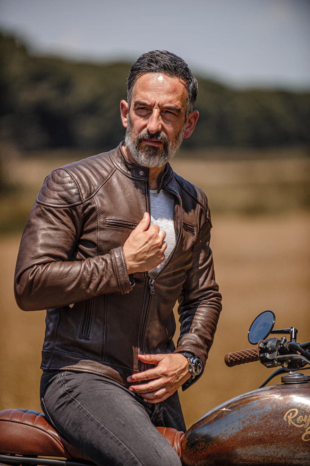 Elton Gold Bike giacca uomo 100% vera pelle Made in Italy - Barone Firenze