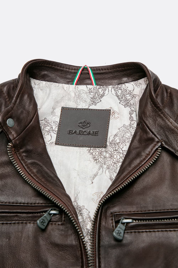 Elton Gold Bike giacca uomo 100% vera pelle Made in Italy - Barone Firenze