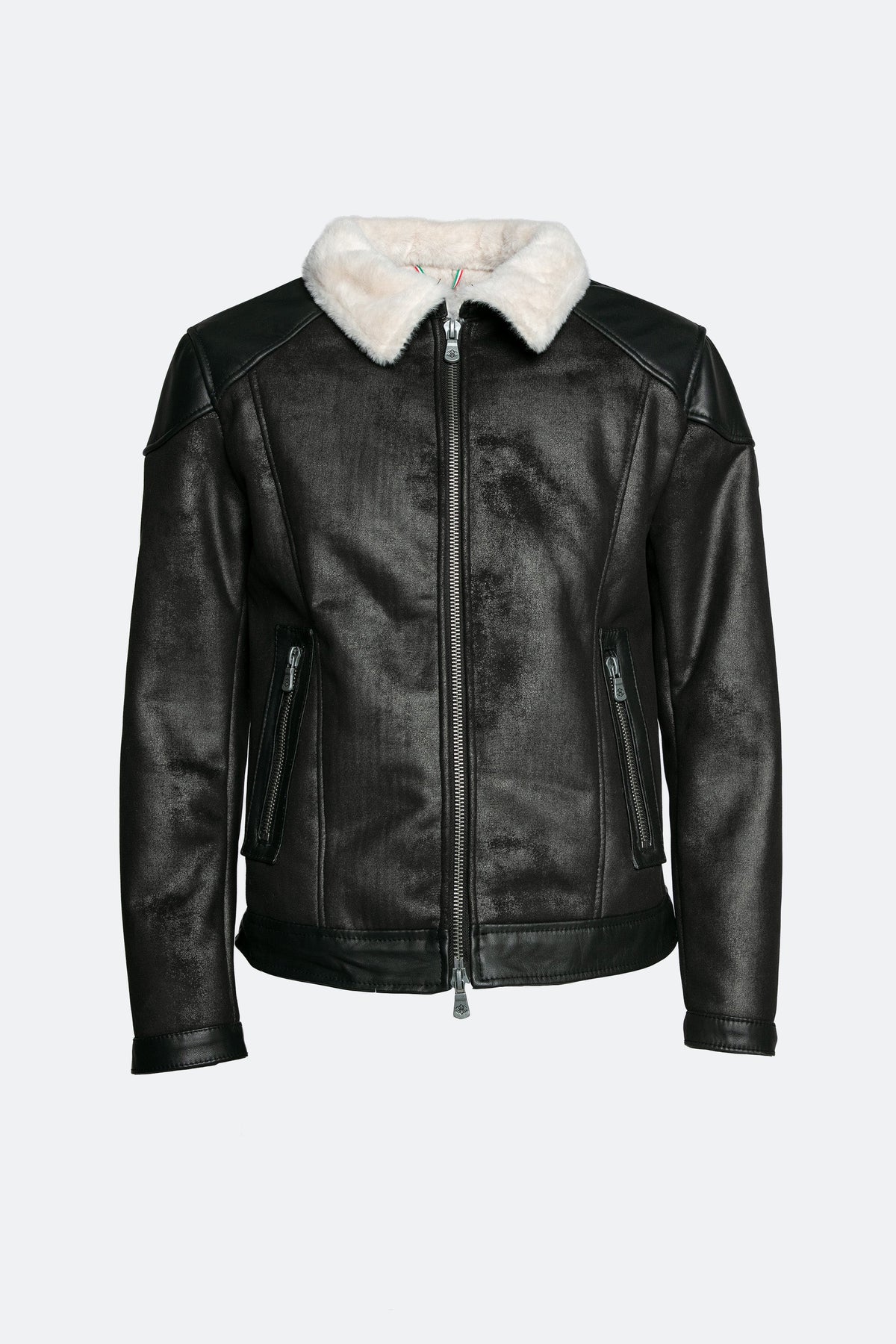 Elton Gold Shearling Style Black Cream