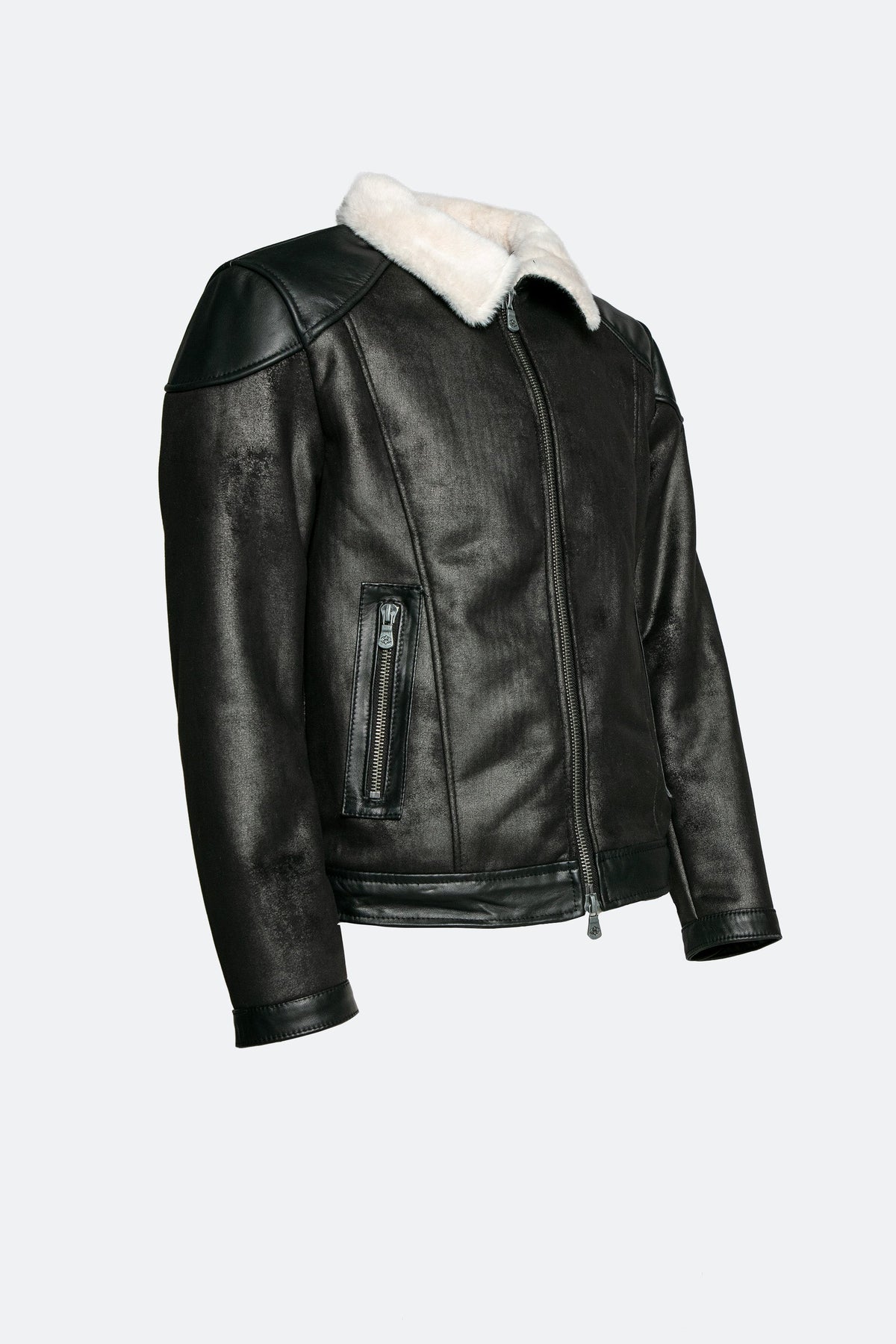 Elton Gold Shearling Style Black Cream