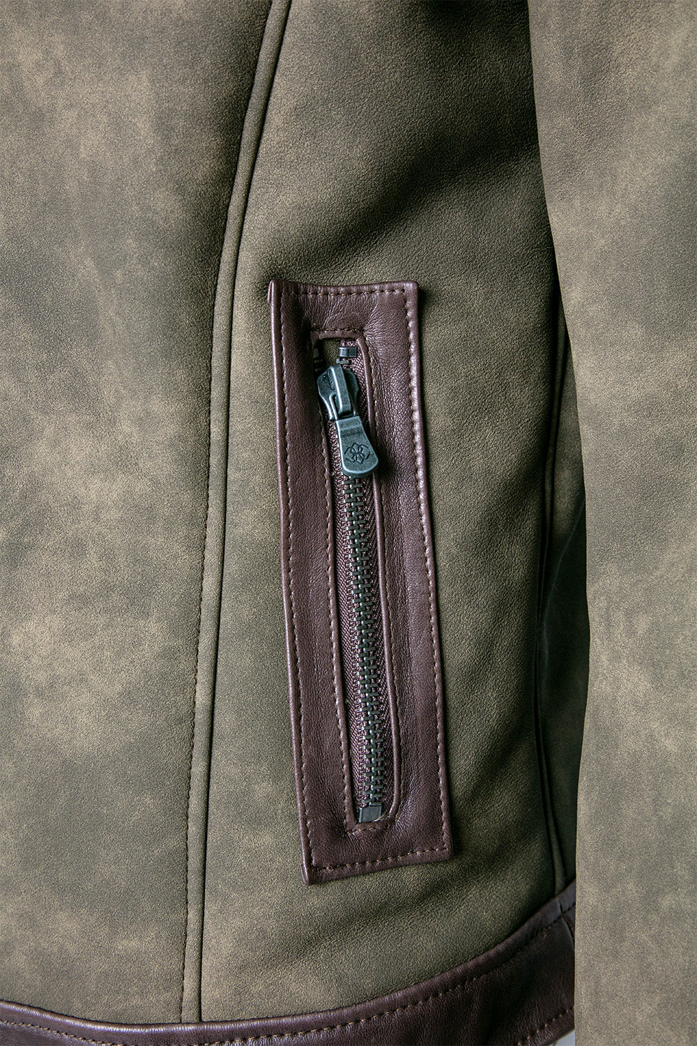 Elton Gold Shearling Style Collar Green