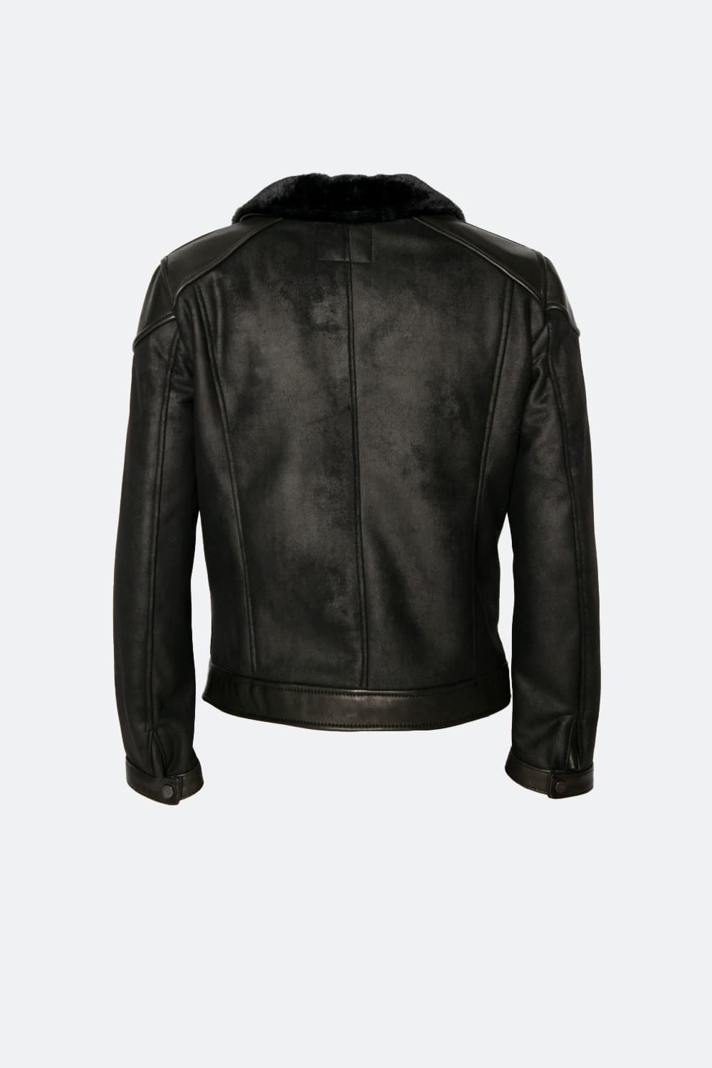 Elton Gold Colletto Shearling Style Nero giacca uomo Made in Italy - Barone Firenze