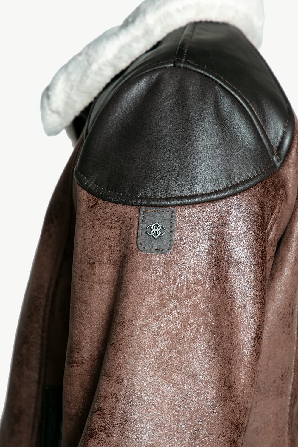 Elton Gold Colletto Shearling Style Testa di Moro giacca uomo Made in Italy - Barone Firenze