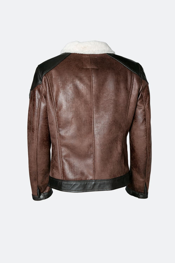 Elton Gold Colletto Shearling Style Testa di Moro giacca uomo Made in Italy - Barone Firenze