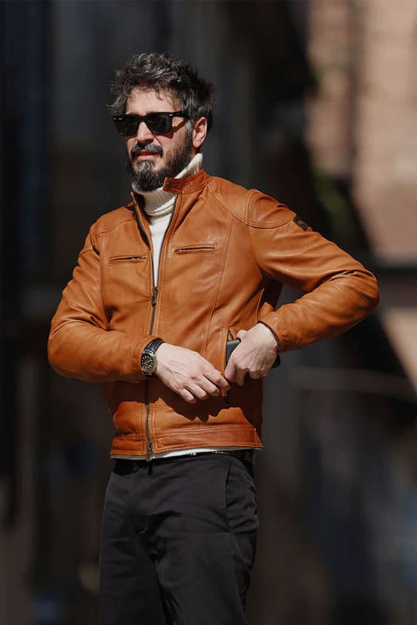 Elton Gold Vintage giacca uomo 100% vera pelle Made in Italy- Barone Firenze