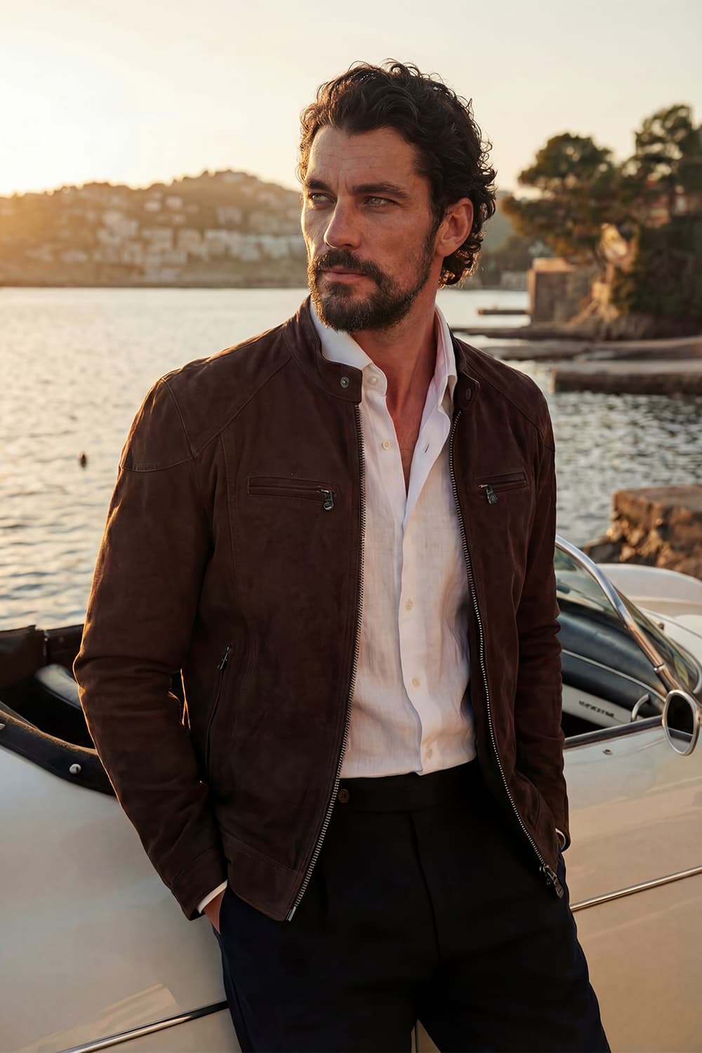 Elton Gold Oleato Testa di moro giacca uomo 100% vera pelle Made in Italy - Barone Firenze