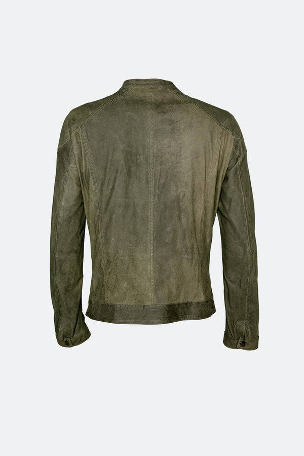 Elton Oleato Verde Giacca Uomo in vera pelle 100% Made in Italy - Barone Firenze