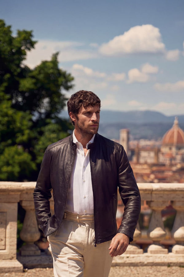 Elton Gold Nappa giacca uomo 100% vera pelle Made in Italy - Barone Firenze