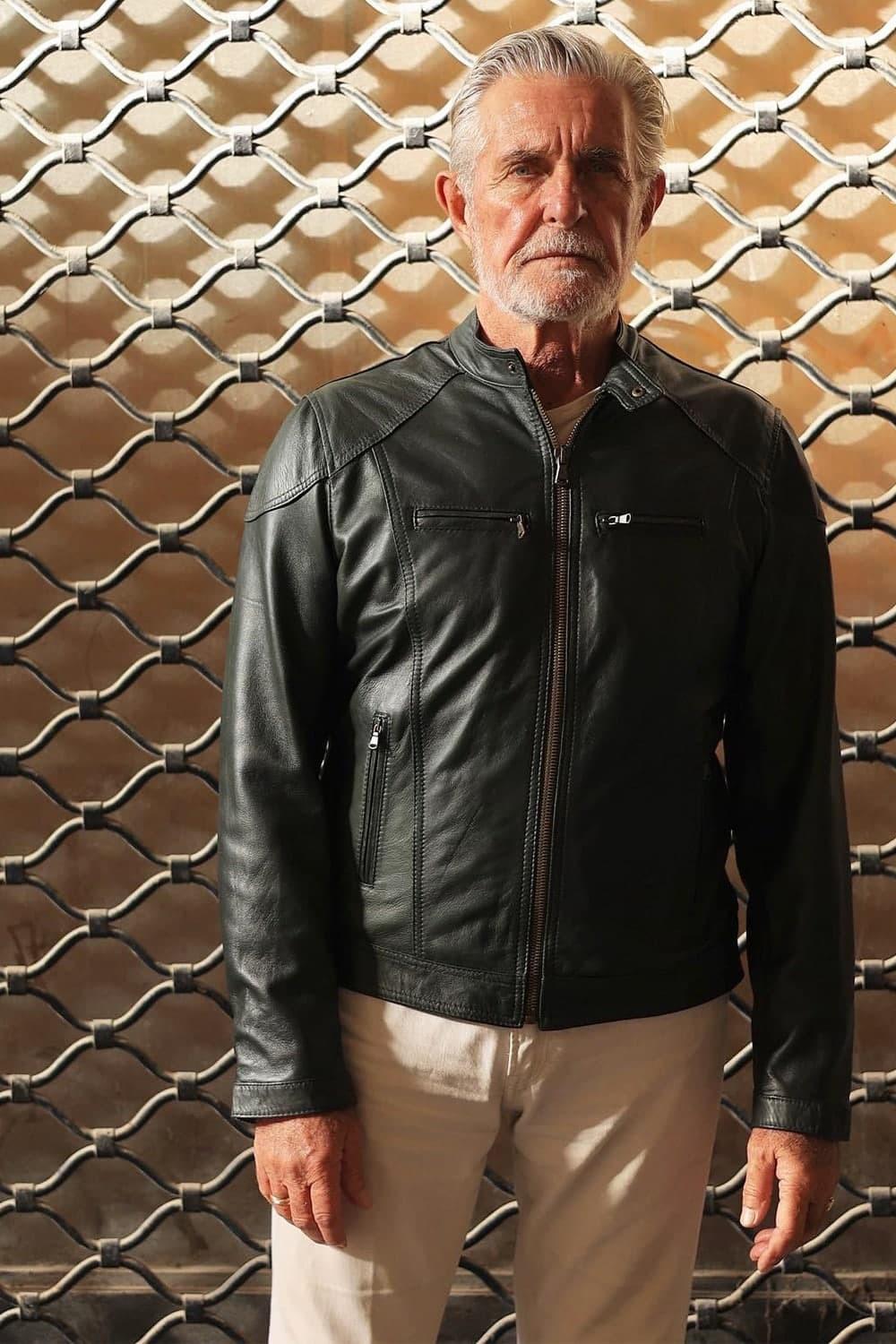 Elton Verde giacca uomo 100% vera pelle Made in Italy - Barone Firenze