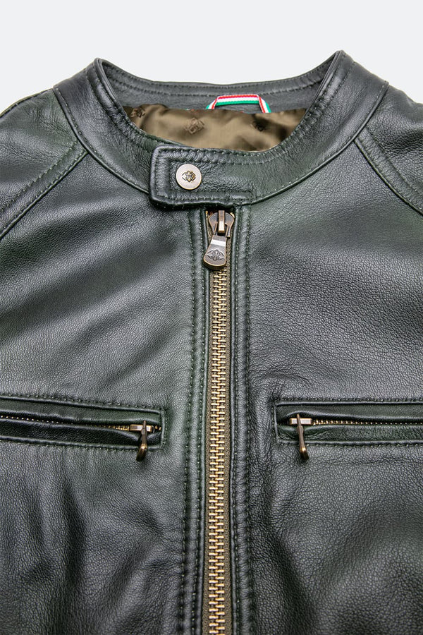 Elton Verde giacca uomo 100% vera pelle Made in Italy - Barone Firenze