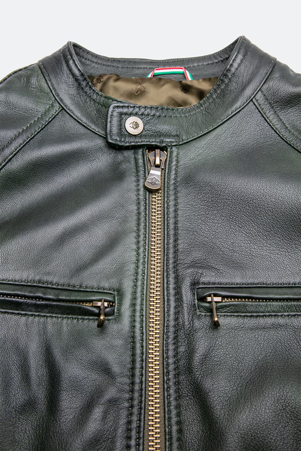 Elton Verde giacca uomo 100% vera pelle Made in Italy - Barone Firenze