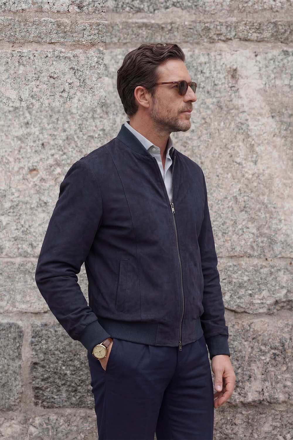 Enrico Camoscio giacca uomo 100% vera pelle Made in Italy - Barone Firenze