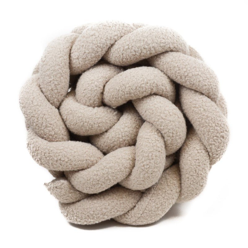 Enojna obroba za otroško posteljico PUFFI® – Boucle Natural, mehka pletena kitka