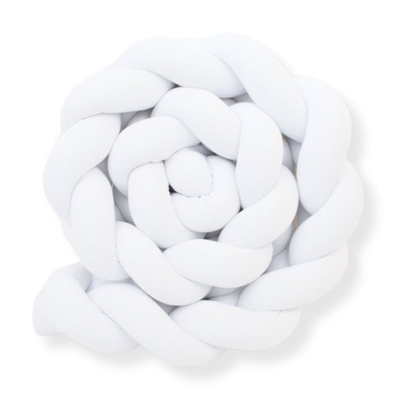 Enojna obroba za otroško posteljico PUFFI® – Snow White, mehka pletena kitka