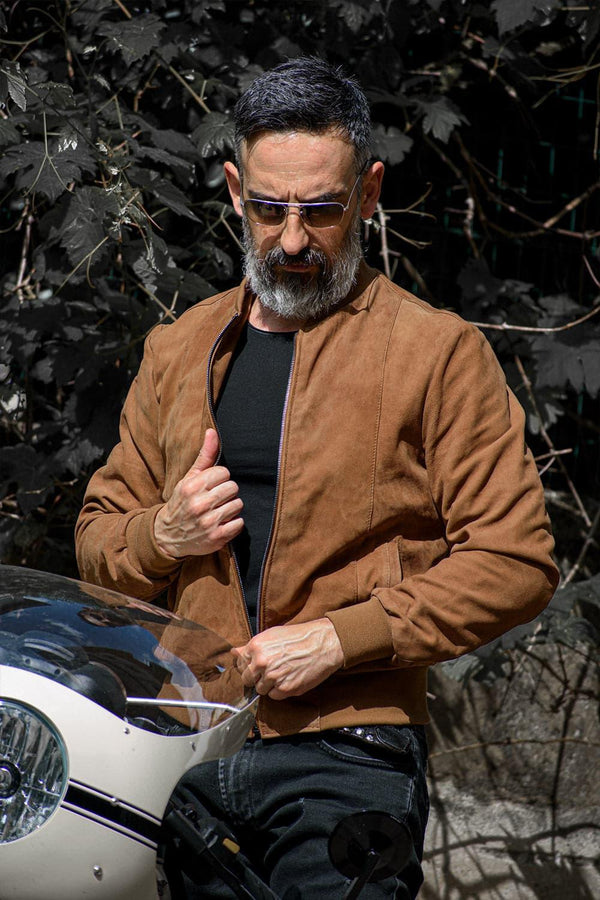 Enrico Camoscio giacca uomo 100% vera pelle Made in Italy - Barone Firenze