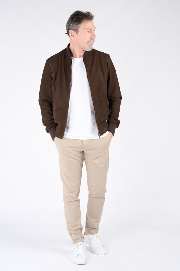 Enrico Camoscio giacca uomo 100% vera pelle Made in Italy - Barone Firenze