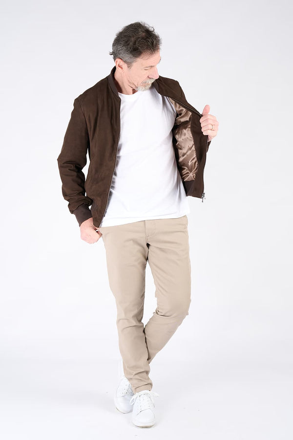 Enrico Camoscio giacca uomo 100% vera pelle Made in Italy - Barone Firenze