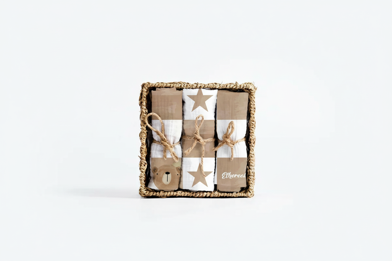 Muslin premium tetra krpice 30x30cm – Set 3/1 - Ethereal medvjedići