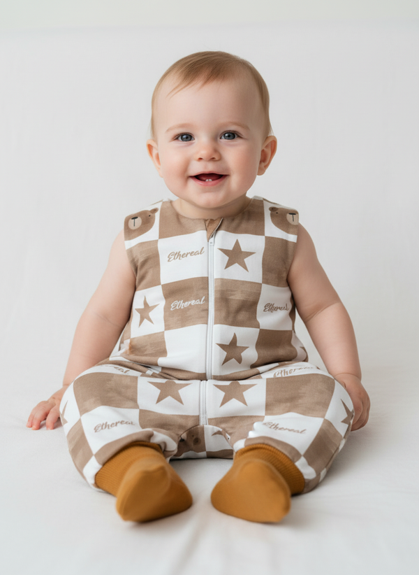 Tanja two-layer sleeping bag with legs - Ethereal teddy bears