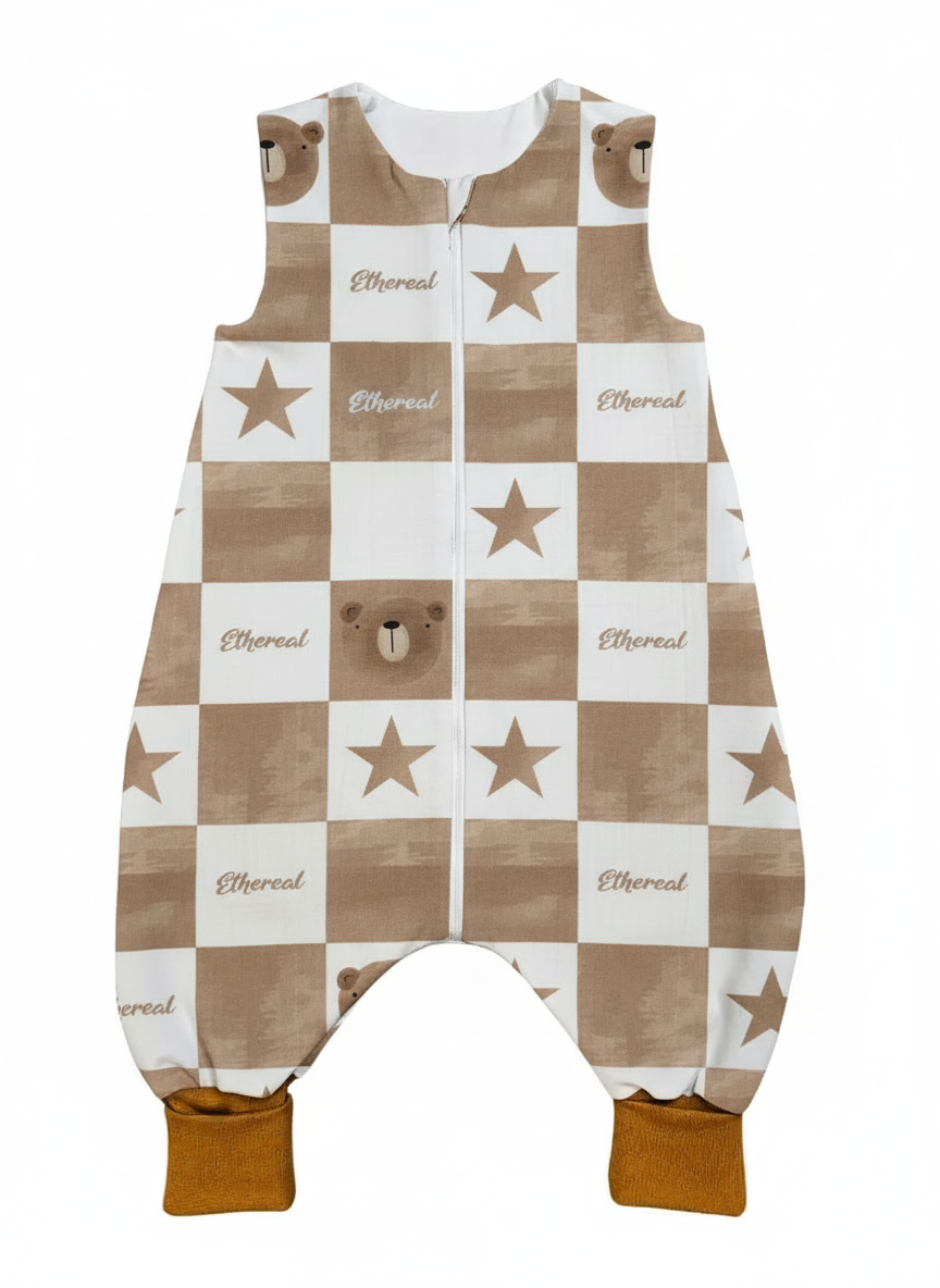 Tanja two-layer sleeping bag with legs - Ethereal teddy bears