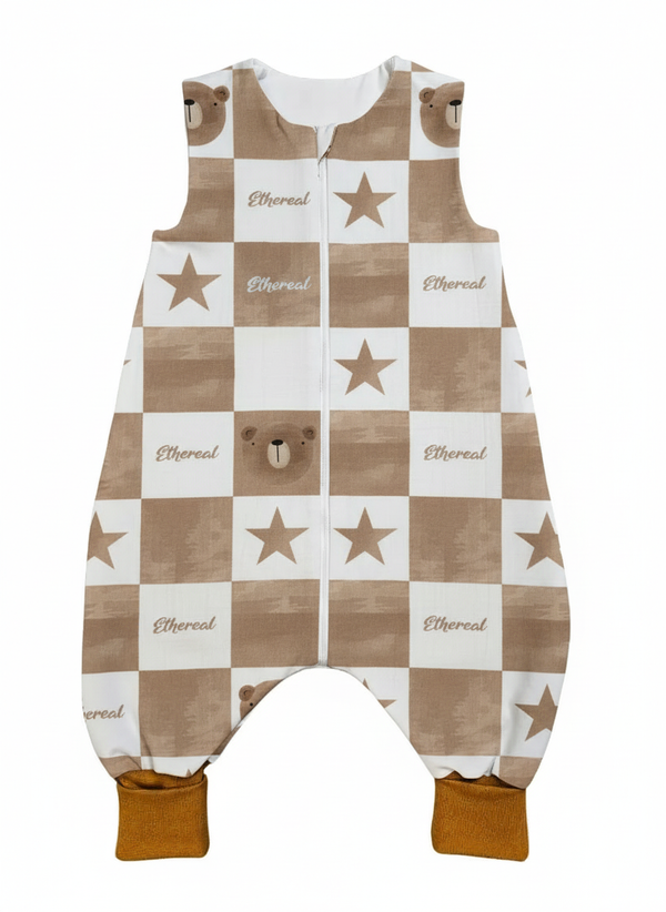 Tanja two-layer sleeping bag with legs - Ethereal teddy bears