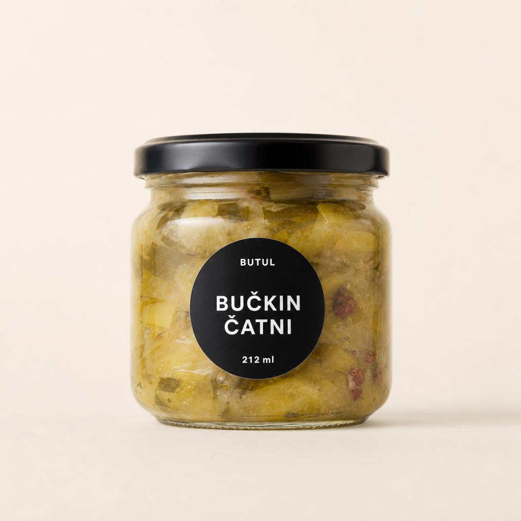 Bučkin čatni 212 ml Butul – studijska fotografija