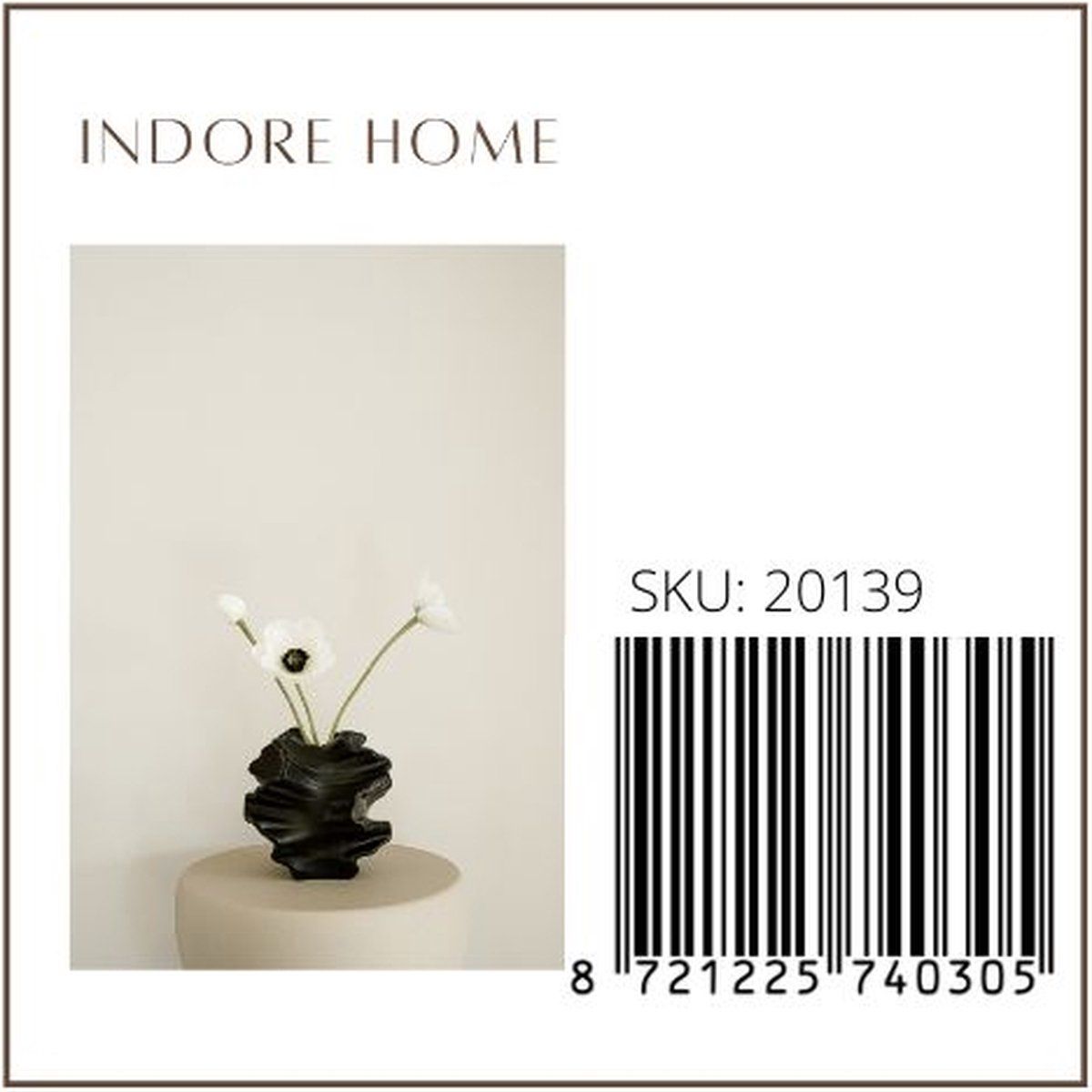 Indore Home - Coral Vase S - Ceramic Vase - Decorative Accessories - Black