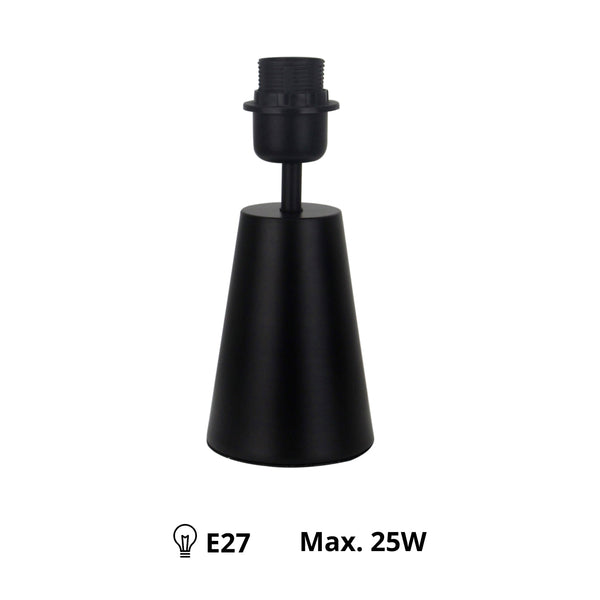 De zwarte lampenvoet Faro heeft een tijdloos design. Perfect voor het creëren van een sfeervolle basis in elke ruimte.