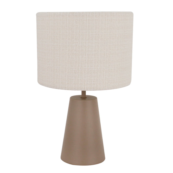 Deze taupe Faro tafellamp heeft een eigentijds design. Perfect voor een sfeervolle toevoeging aan je interieur.