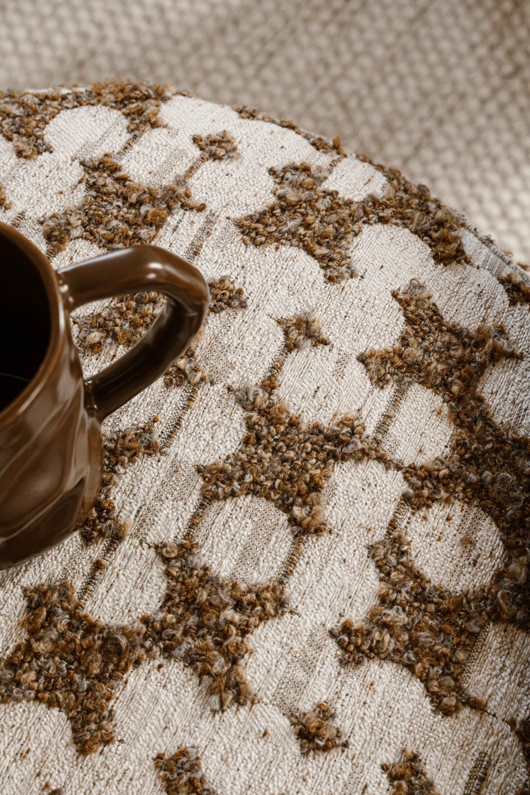 Indore Home - Saar - Poef - Ottomaans - Opbergruimte - Bruin - Beige (1 week levertijd!!)