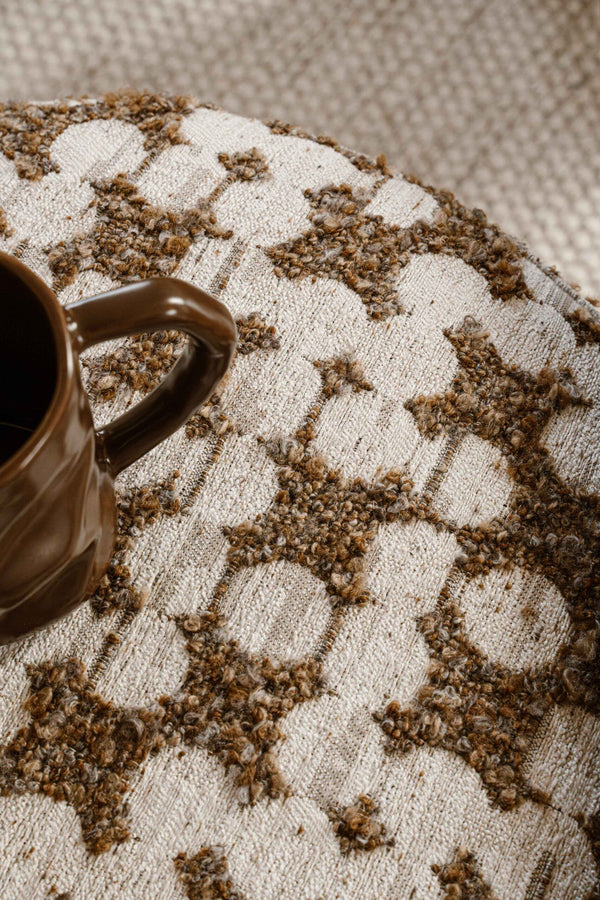 Indore Home - Saar - Poef - Ottomaans - Opbergruimte - Bruin - Beige (1 week levertijd!!)