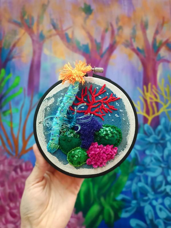 Fibers of the deep I original painting/relief