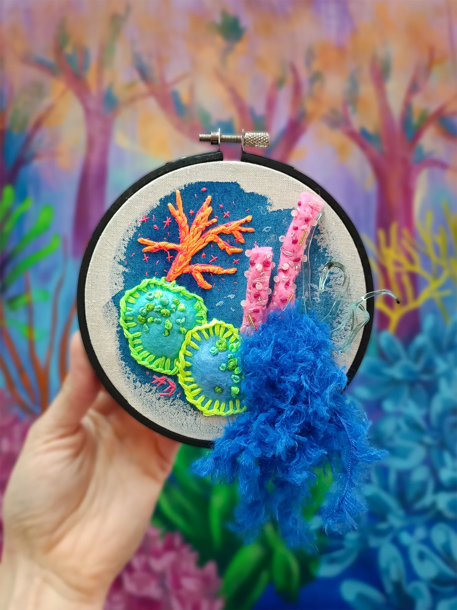 'Fibers of the deep III' original painting/relief