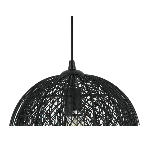Deze detailfoto toont de zwarte Filo Sottile hanglamp met een moderne uitstraling.