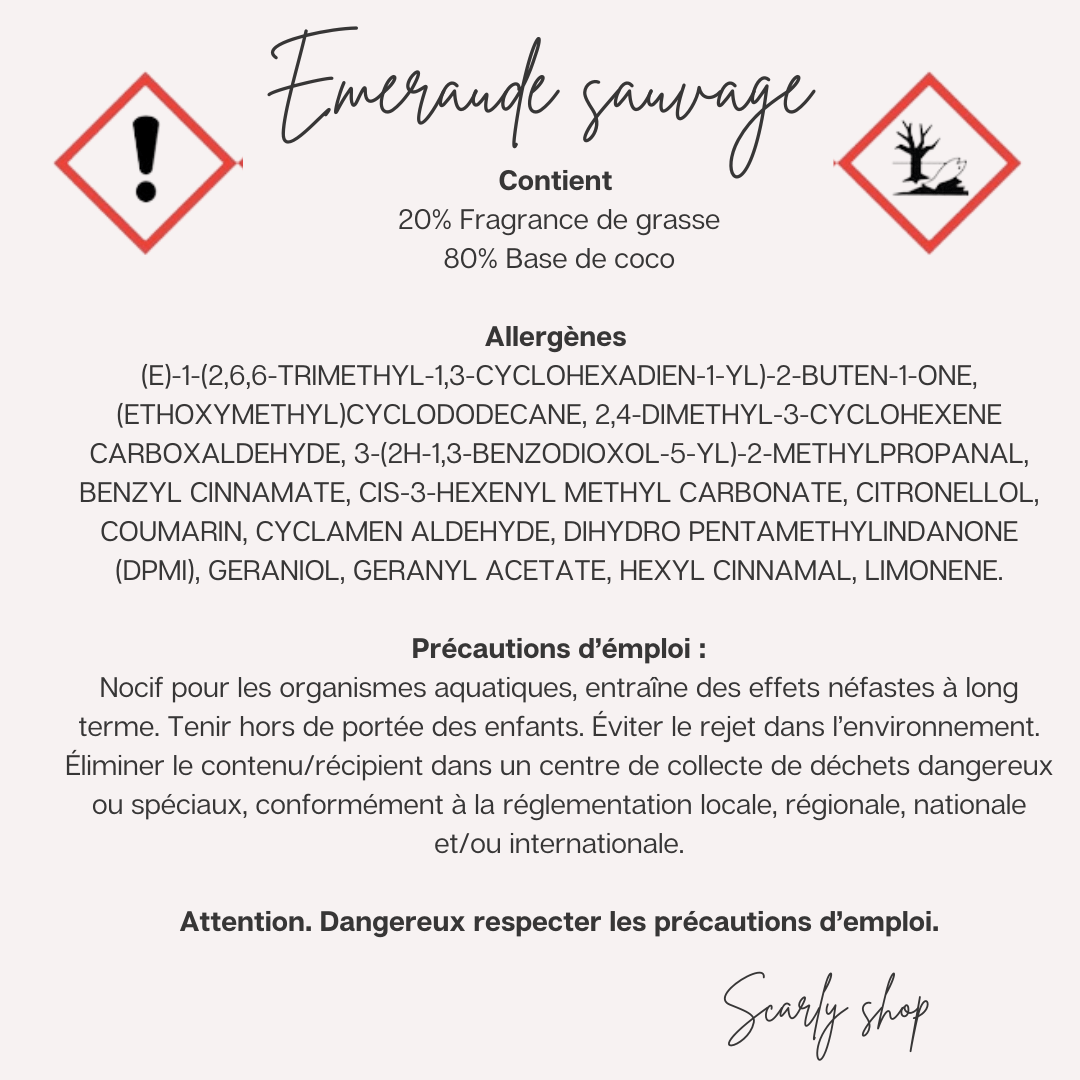 Fiole de diffusion - Emeraude sauvage - Scarly Shop