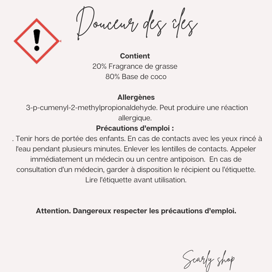 Fiole de diffusion nouveau packaging Monoi - Douceur des iles - Scarly Shop