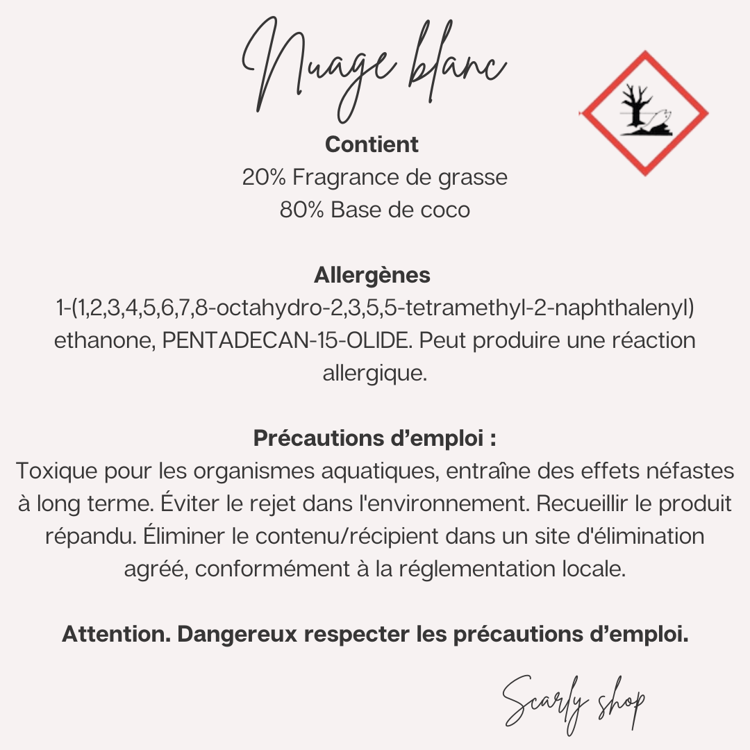 Fiole de diffusion - Nuage blanc - Scarly Shop