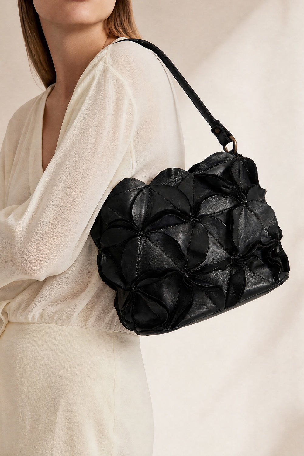 Fiore borsa donna 100% vera pelle Made in Italy - Barone Firenze