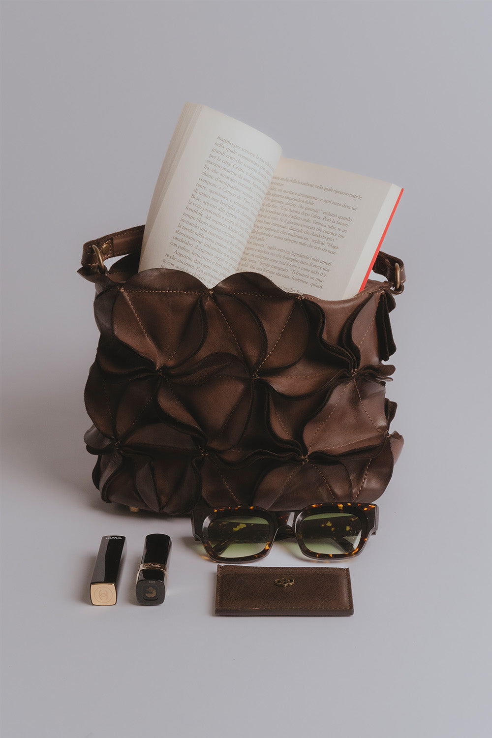 Fiore borsa donna 100% vera pelle Made in Italy - Barone Firenze